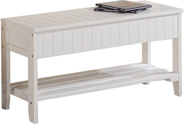 Cherry Solid Wood Shoe Bench With Extra Storage - 35.5"l X 13"w 18"h Construction For Entryway Finish Efficient 35.5" 13" 18" Strong And Stylish