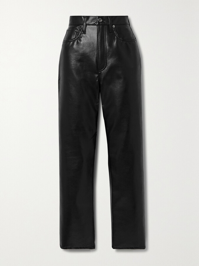 AGOLDE - + Net Sustain 90s Pinch Waist Leather-blend Straight-leg Pants - 28.8”