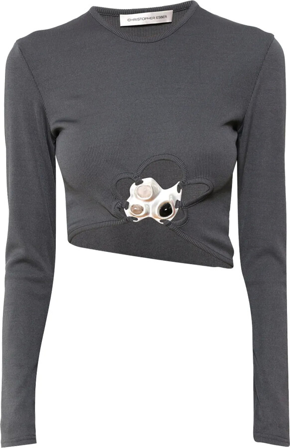 CHRISTOPHER ESBER Trio Stone cropped top