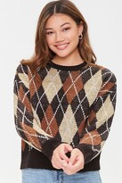 Thumbnail for your product : Forever 21 Argyle Drop-Sleeve Sweater