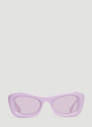 Logo Acetate Sunglasses in Purple - Bottega Veneta