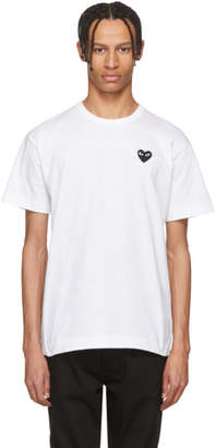 Comme des Garcons Play Play White and Black Heart Patch T-Shirt
