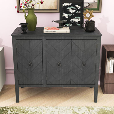 Latitude Run Rustic Wood Console Tables with Versatile Storage Cabinet