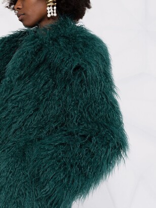 Alberta Ferretti Single-Breasted Faux-Fur Coat