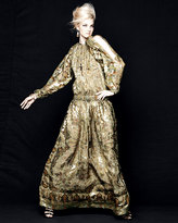 Thumbnail for your product : Etro Metallic Cold-Shoulder Jacquard Gown