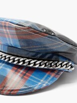 Thumbnail for your product : Charles Jeffrey Loverboy Trojan Tartan Coated-wool Baker Boy Hat - Multi