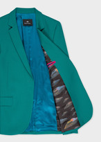 Thumbnail for your product : Paul Smith Women's Forest Green Wool-Hopsack Blazer With 'UFO' Print Lining