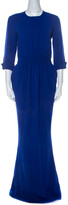 Thumbnail for your product : Stella McCartney Blue Stretch Cady Gathered Waist Maxi Dress M