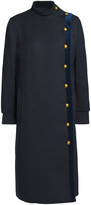 Thumbnail for your product : Tory Burch Velvet-trimmed Gabardine Coat