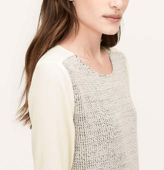 LOFT Peppered Knit Front Blouse