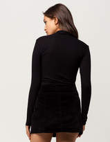 Thumbnail for your product : Hip Lace Up Mock Neck Womens Top