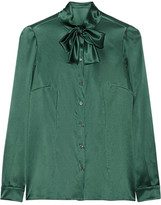 Thumbnail for your product : Dolce & Gabbana Pussy-bow stretch-silk satin blouse