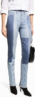 Nina Patchwork Slim-Straight Miramar Jeans