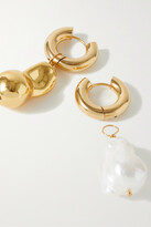 Thumbnail for your product : Timeless Pearly Gold-tone Pearl Hoop Earrings - one size