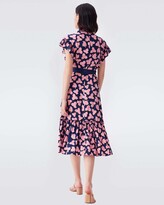 Thumbnail for your product : Diane von Furstenberg Ruth Crepe Midi Wrap Dress in Leaf Shadow