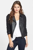 Thumbnail for your product : Miss Me Faux Leather & Tweed Moto Jacket