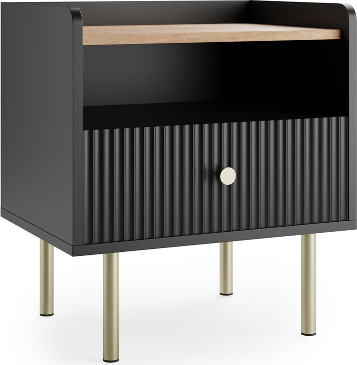 Dunelm Georgi 1 Drawer Bedside Table Black - ShopStyle Chests