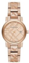 Thumbnail for your product : Burberry Rose Goldtone IP Stainless Steel Check Etched Bracelet Watch/34MM