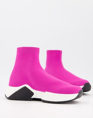 ASOS DESIGN Della sock trainers in pink