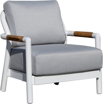 Elementi Outdoor Santorini Powder-Coated Aluminum Lounge Chair with Sunbrella® Cushions, Commercial Grade