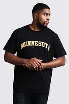 Thumbnail for your product : boohoo Big & Tall Minnesota Print T-Shirt