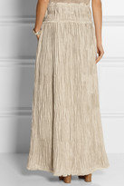 Thumbnail for your product : Loewe Pleated linen maxi skirt