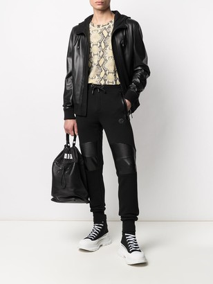 Philipp Plein Hooded Leather Jacket
