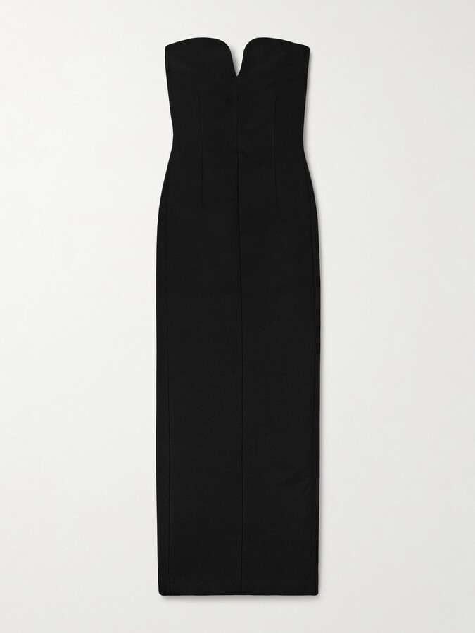 KHAITE - Yao Strapless Grain De Poudre Gown - Black