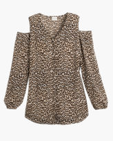 Thumbnail for your product : Chico's Leopard Cold Shoulder Blouse