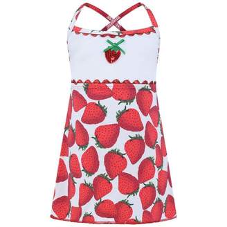 Pate De Sable Pate De SableRed Strawberry Print Beach Dress