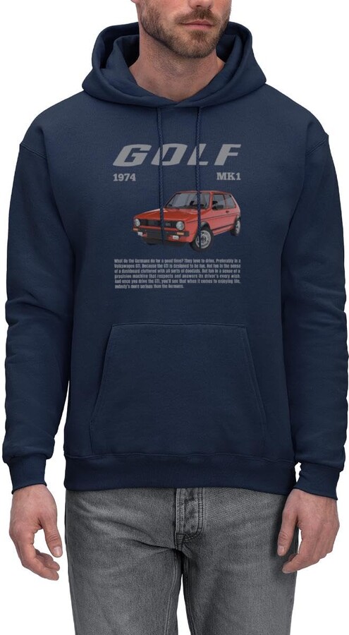 Spreadshirt Volkswagen Red Golf GTI M1 Classic Car Art Men's Hoodie