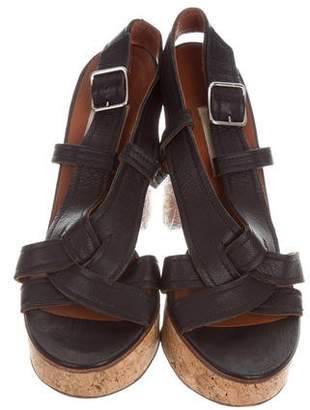Lanvin Leather & Cork Platform Sandals
