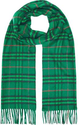 Burberry green The Classic Vintage Check Cashmere Scarf