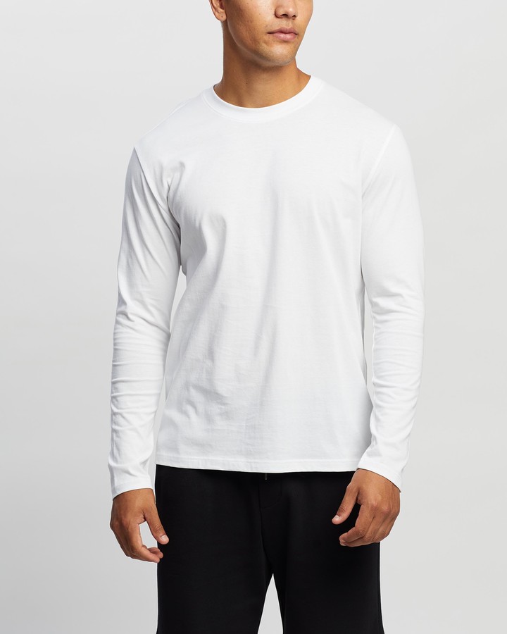 Bonds Men's White Long Sleeve T-Shirts Long Sleeve Mid-Weight