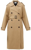 Thumbnail for your product : Saint Laurent Exaggerated-collar Cotton Trench Coat - Beige