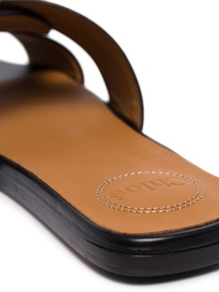 Chloé Twist-Strap Leather Slides