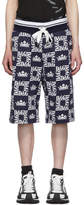 Thumbnail for your product : Dolce & Gabbana Navy and White Crown Logo Shorts
