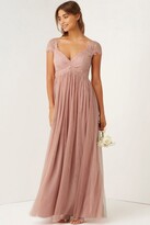 Thumbnail for your product : Little Mistress Rose Lace Empire Maxi Dress