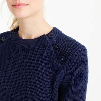 J.Crew Textured cotton sweater with anchor buttons