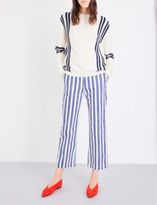 Thumbnail for your product : MiH Jeans Coler flared cropped cotton trousers
