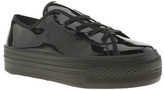 Thumbnail for your product : Schuh womens black creep platform lo patent flats