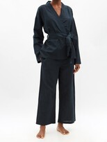 Thumbnail for your product : GENERAL SLEEP Wrap Organic Cotton-blend Pyjama Set - Navy