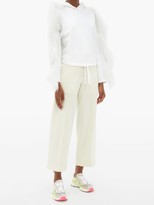 Thumbnail for your product : Christopher Kane Feather-trimmed Cotton Hooded Sweatshirt - White