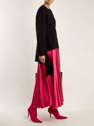 Balenciaga Extended Cuff Long Line Sweater - Womens - Black