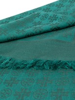 Thumbnail for your product : Tory Burch Jacquard Silk-Wool Motif Scarf