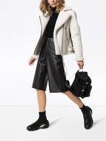 Thumbnail for your product : SHOREDITCH SKI CLUB Abbot knee-length leather shorts
