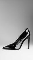 Thumbnail for your product : Burberry Patent Leather Embossed Check Heel Pumps