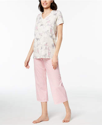 Hue Printed Capri Pajama Set