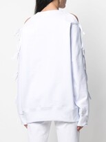 Thumbnail for your product : MSGM Tie-Sleeve Cotton Sweatshirt