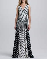 Thumbnail for your product : Halston Striped A-Line Gown